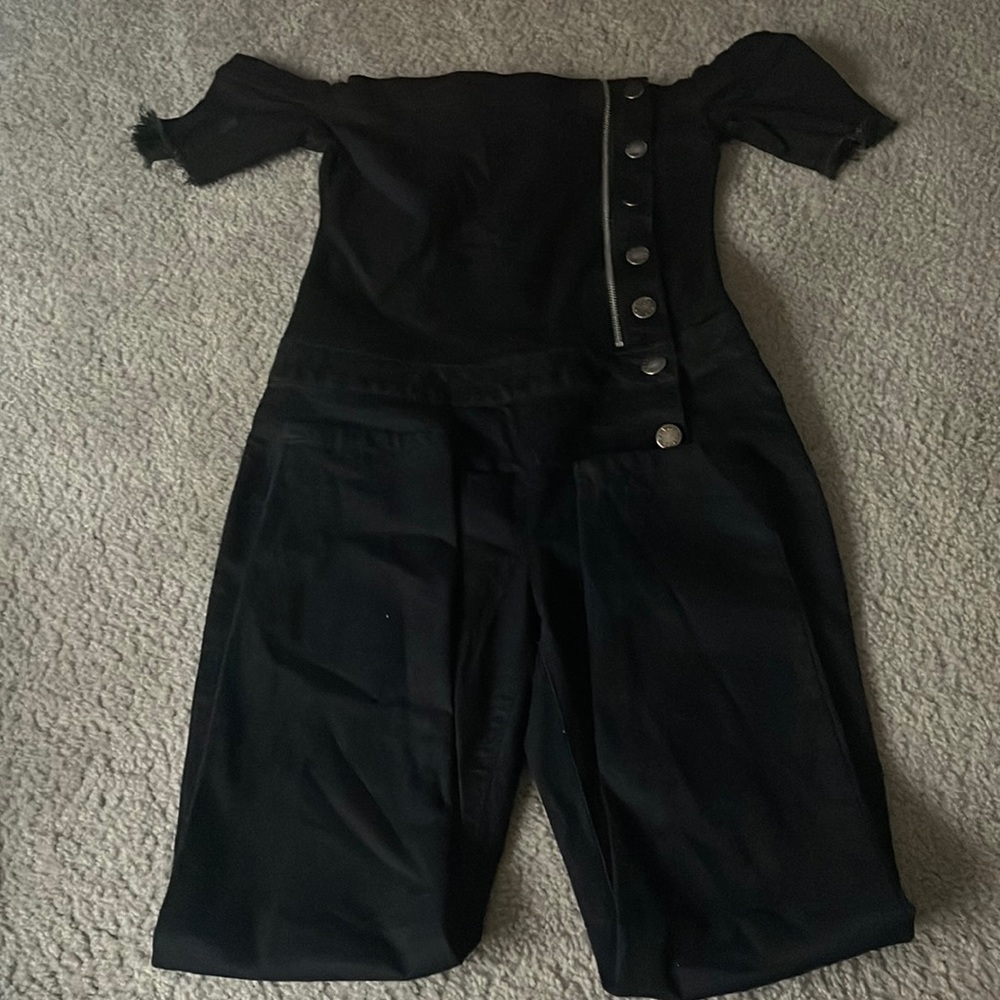Brand new black denim jumpsuit